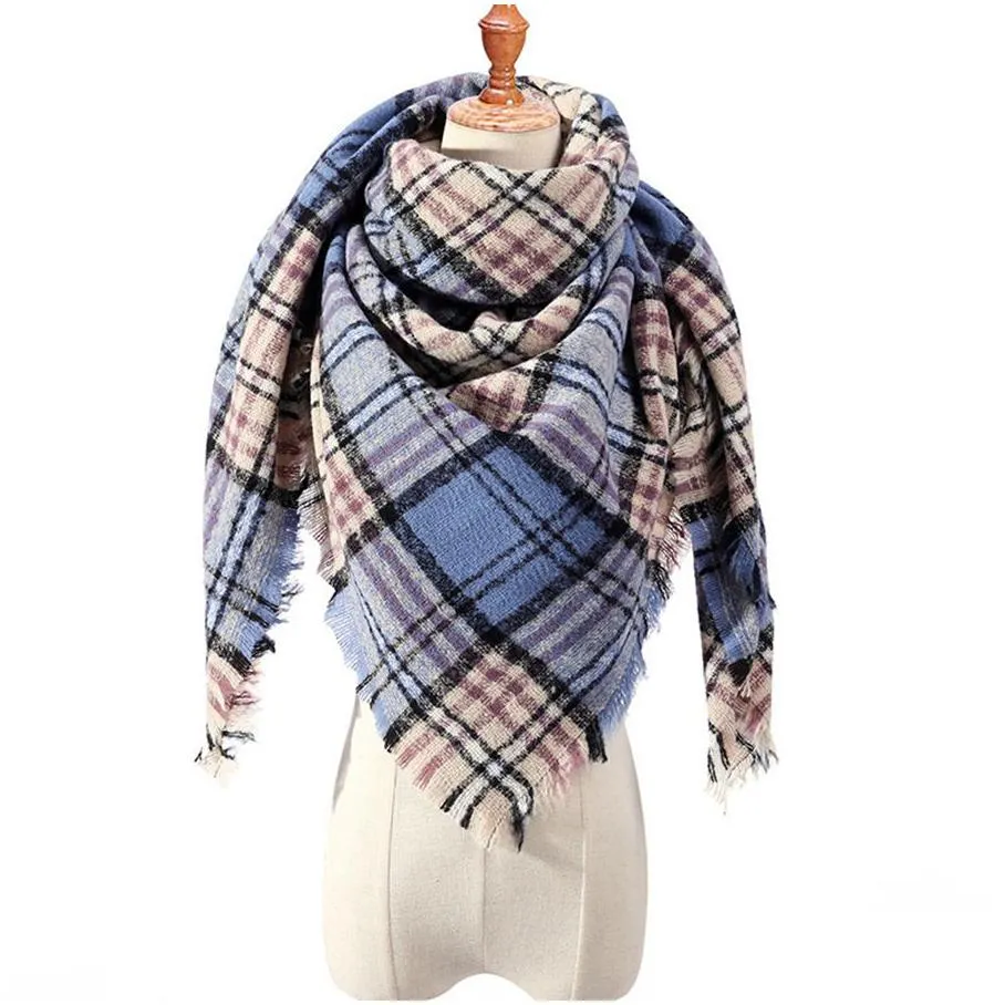 women fashion plaid scarves grid tassel wrap oversized check shawl tartan cashmere scarf winter neckerchief lattice blankets favor