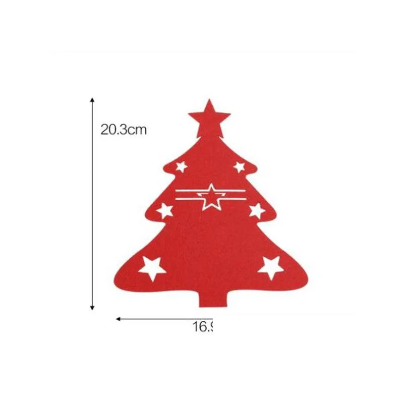 christmas cutlery holder knife fork covers snowflake xmas tree pocket cutlery bag year party dinner table decorations gc2440