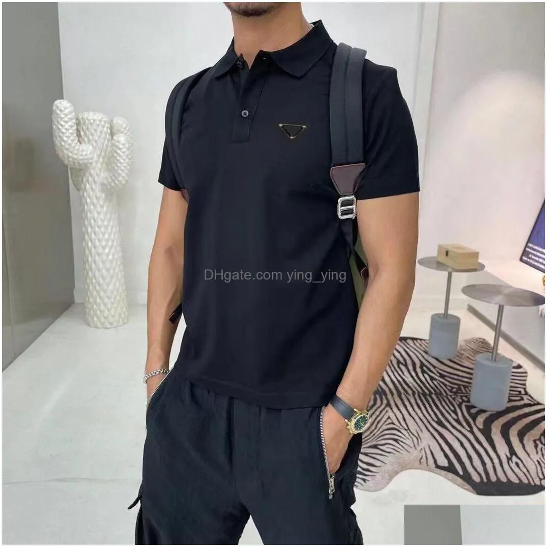 mens designer polo shirt mens polos t shirt tees high-end polo fashion cotton v neck man tops tees woman tshirts luxury casual couple clothes asian size