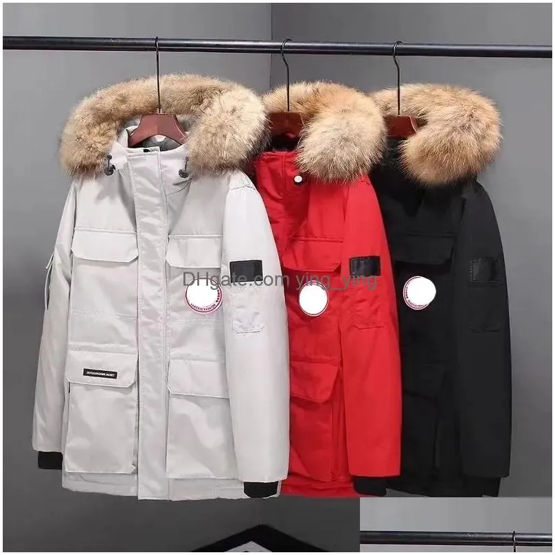 womens coat winter outdoor goose down parka outerwear wolf fur hooded puffer jacket woman canada jacket coat mens trench coat men size s-3xl leisure puffer