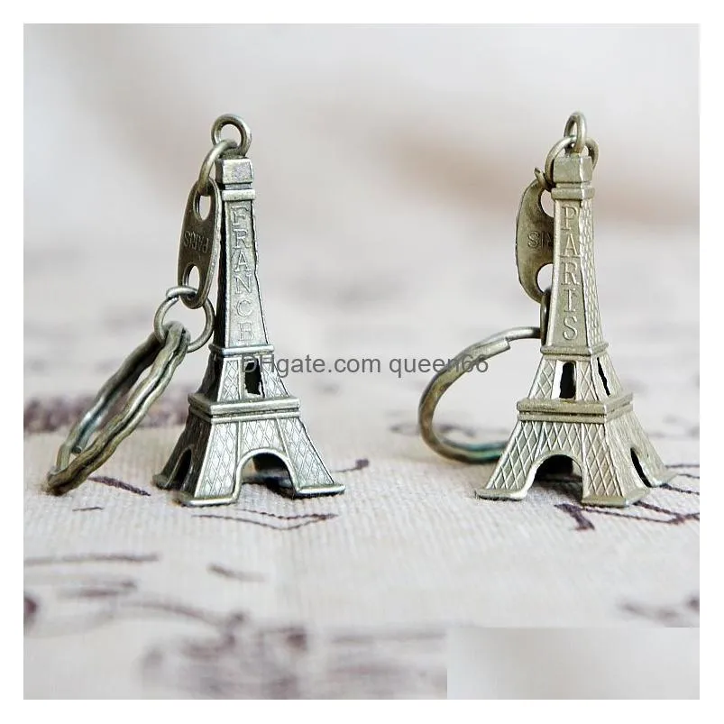 eiffel tower keychain 3 color creative souvenirs tower pendant vintage key ring gifts retro classic home decoration