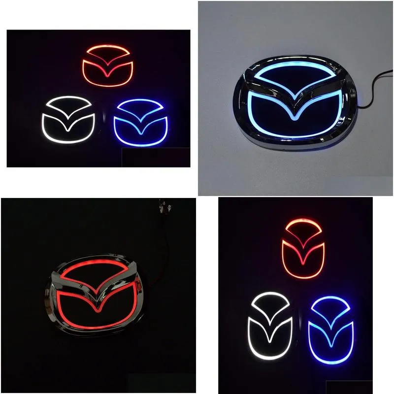 For MAZDA 2 MAZDA 3 6 8 MAZDA CX7 New 5D Auto standard Badge LOGO Lamp Special modified car logo LED light 10cm8cm120cm955c8780839