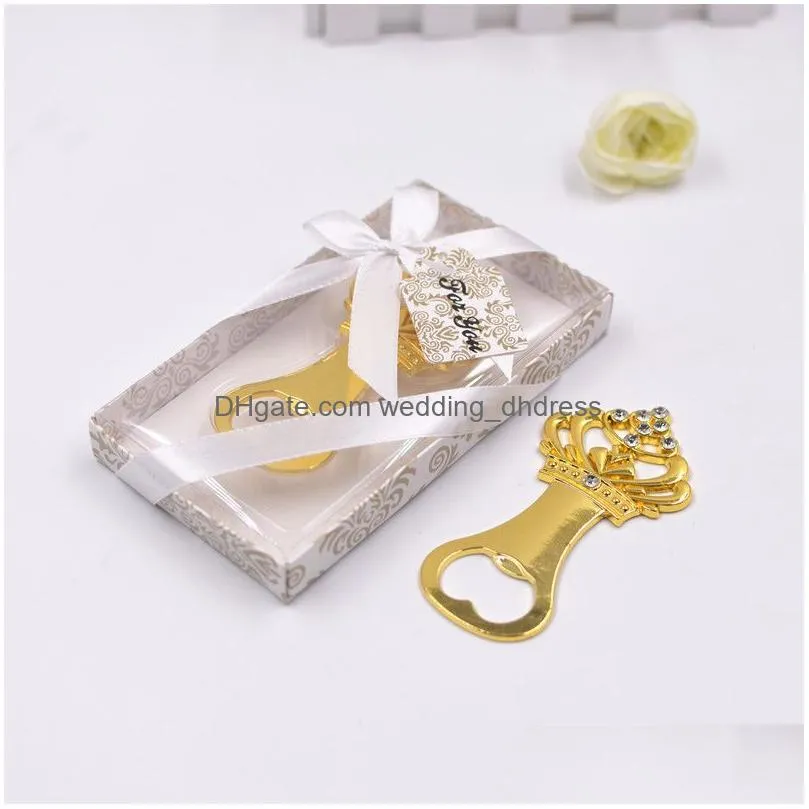 gold crown shape alloy bottle opener wedding favors and gifts souvenirs for guests bridal shower gift
