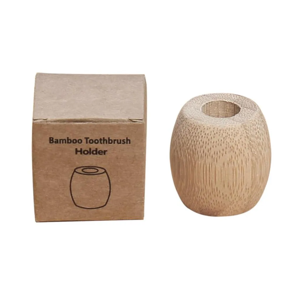 high quality natural bamboo toothbrush bathroom holder washroom biodegradable wood set eco friendly custom logo antibacterial