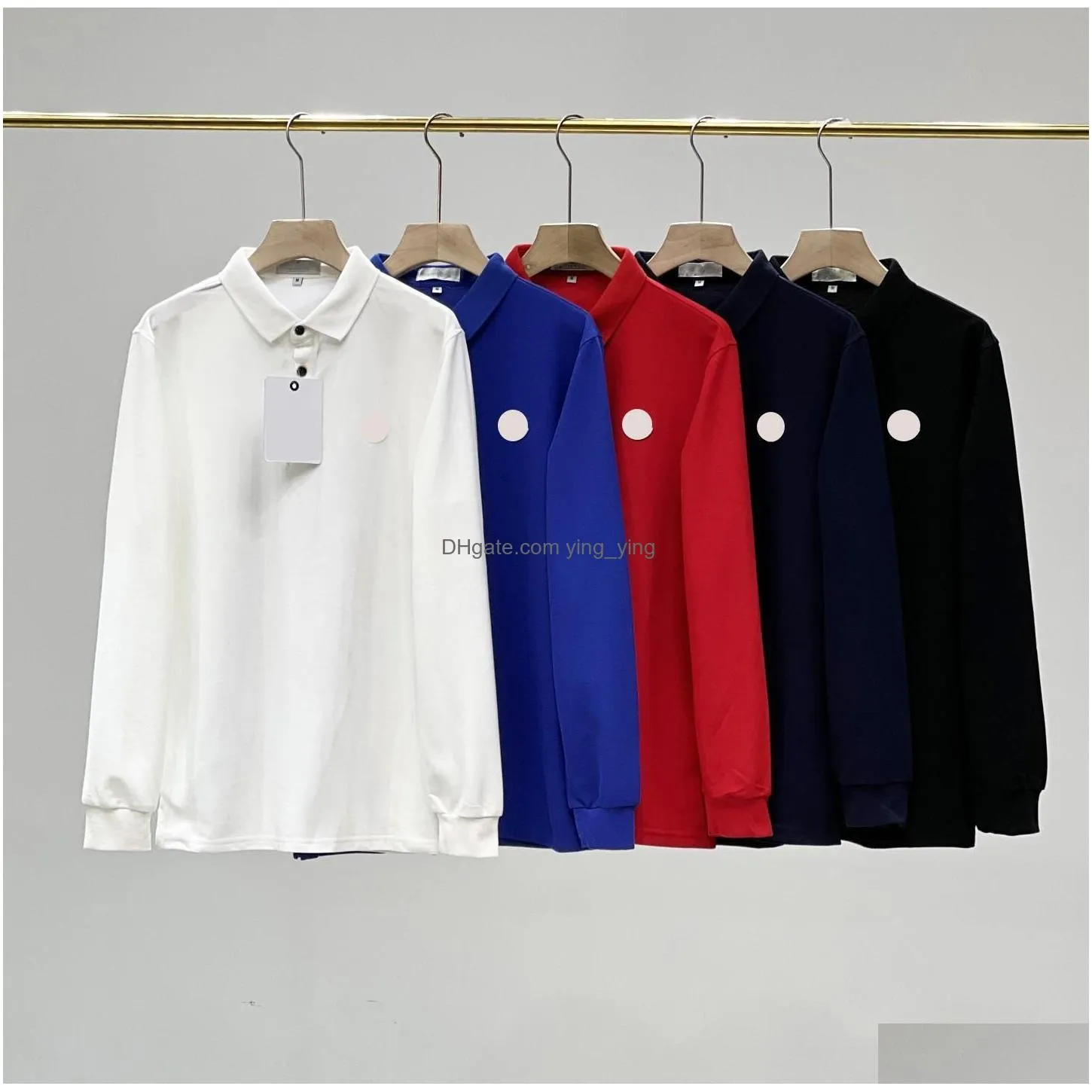 designer mens polos long sleeve t shirt pullover tees fashion casual polo shirt classic embroidery