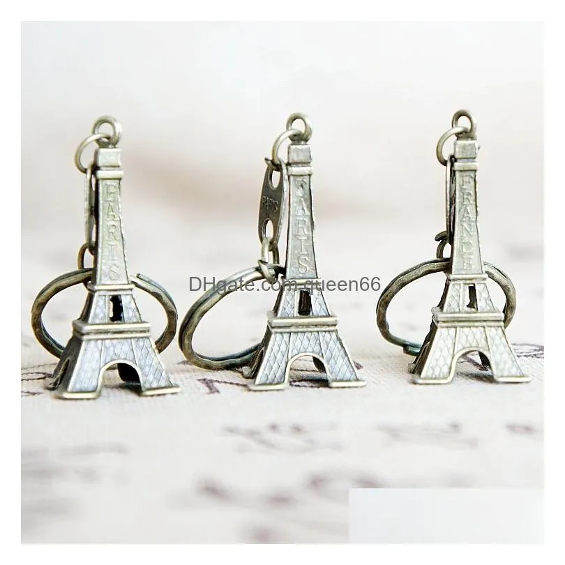 eiffel tower keychain 3 color creative souvenirs tower pendant vintage key ring gifts retro classic home decoration