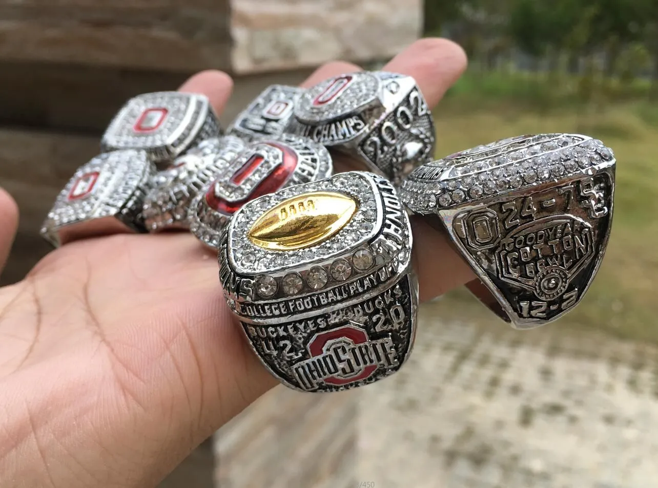 17PCS Ohio State Buckeyes National Champion Championship Ring Set solid Men Fan Brithday Gift Wholesale Drop Shipping