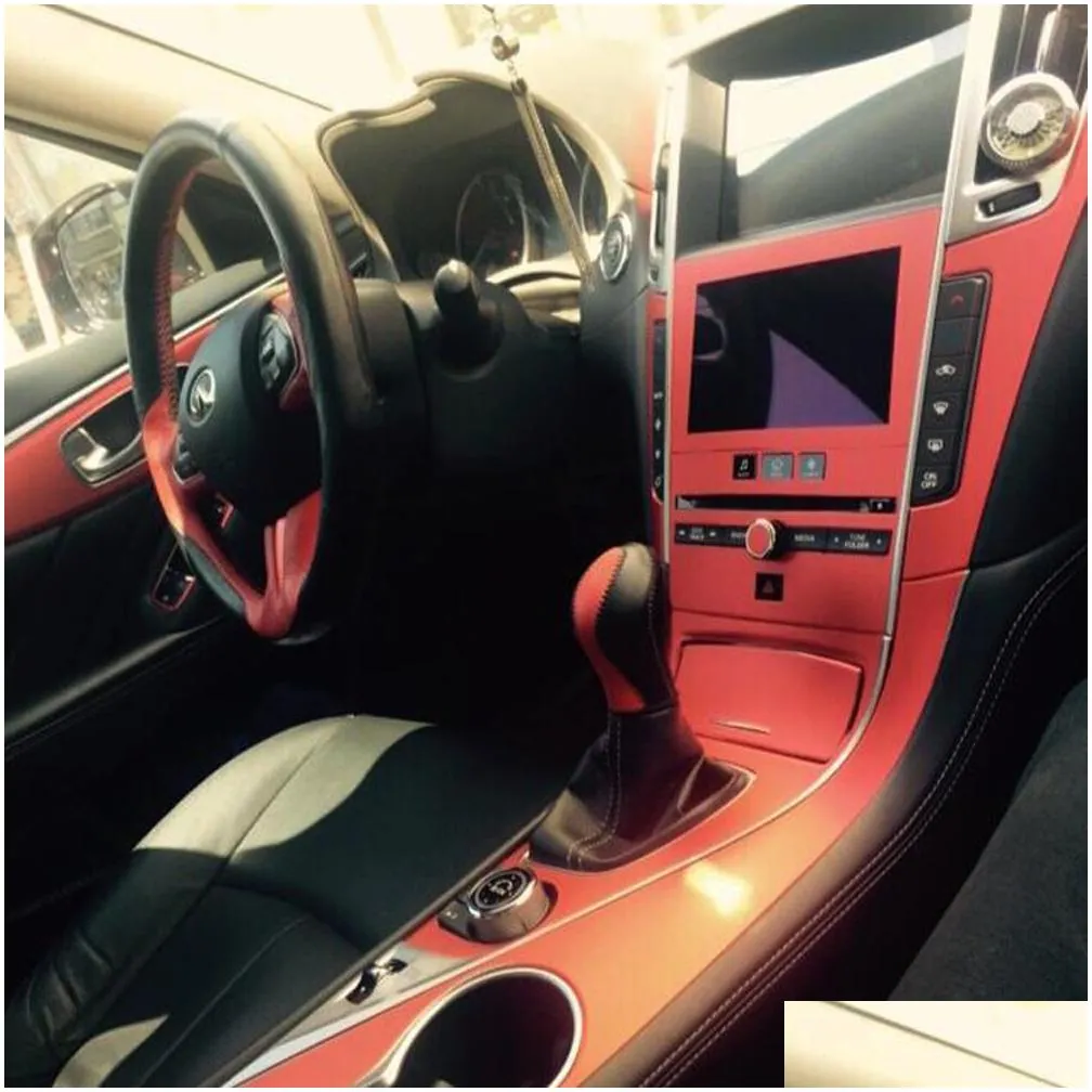 For Infiniti Q50 Q60 20142019 Interior Central Control Panel Door Handle 3D5D Carbon Fiber Stickers Decals Car styling