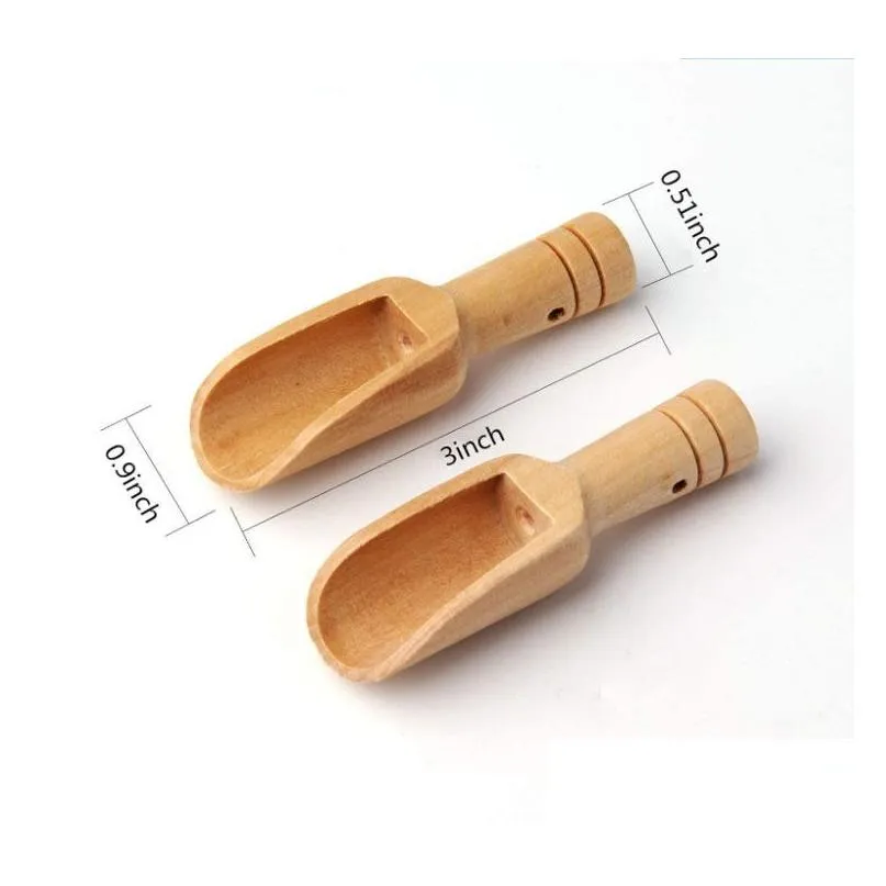 mini wooden scoops bath salt powder detergent powder spoon candy laundry tea coffee spoons eco friendly wood mini scoops dh9484