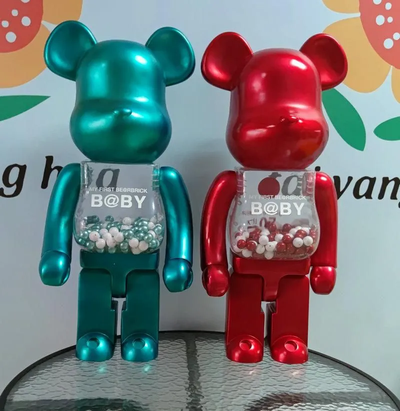 HOT Games 1000% 70CM Bearbrick Evade glue Red and Green bear figures Toy For Collectors Bearbrick Art Work model decorations kids gift