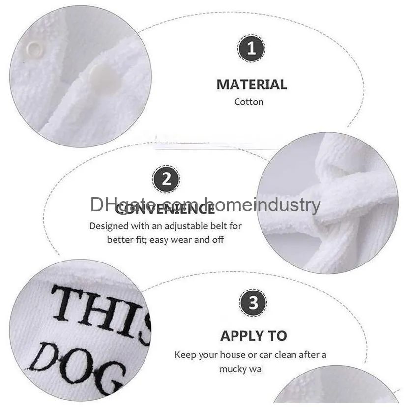 pet bathrobe with hood thickened luxury soft cotton dog apparel dog pajamas quick drying and super absorbent night gown bath robe for small medium dogs white l