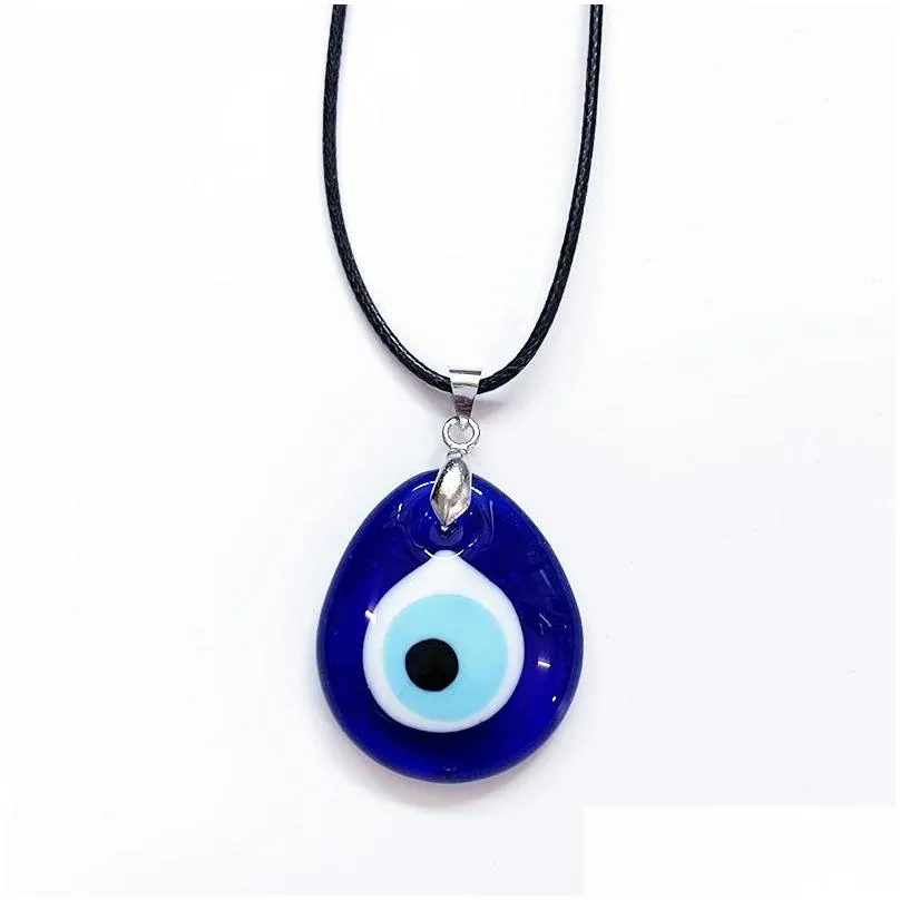 30mm coloured glaze blue evil eye necklaces fashion lucky turkish key necklace for friend jewelry gift