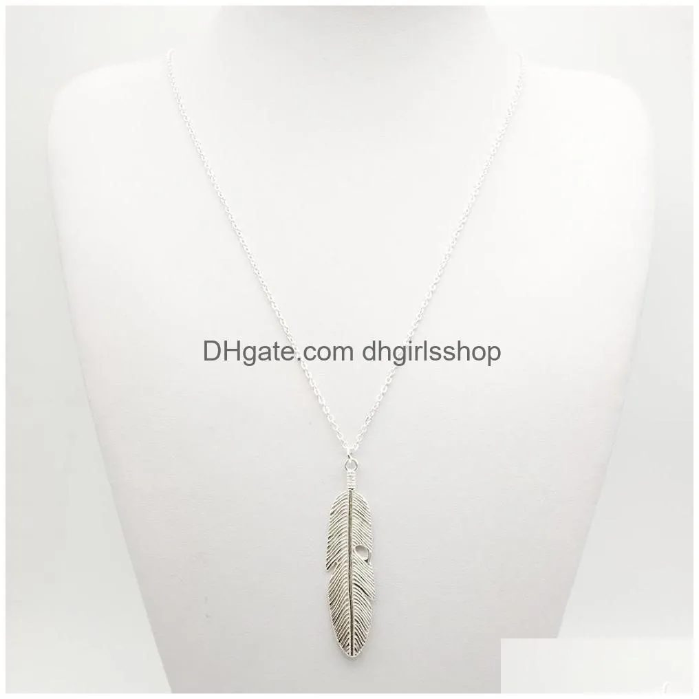 vintage feather pendant necklaces personalized tassel necklace womens decorative ornaments