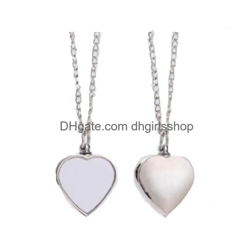 sublimation blank letter pendant necklace creative heat transfer heart shaped necklace diy valentines day gift