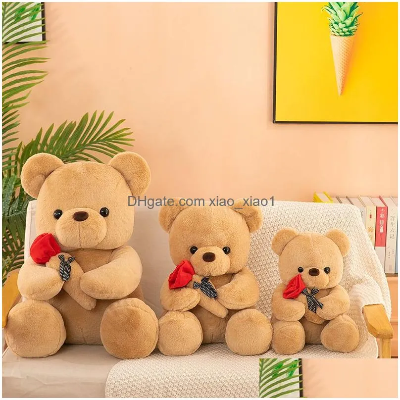 wholesale 25 35cm party hug rose teddy bear doll plush toy doll children birthday gift