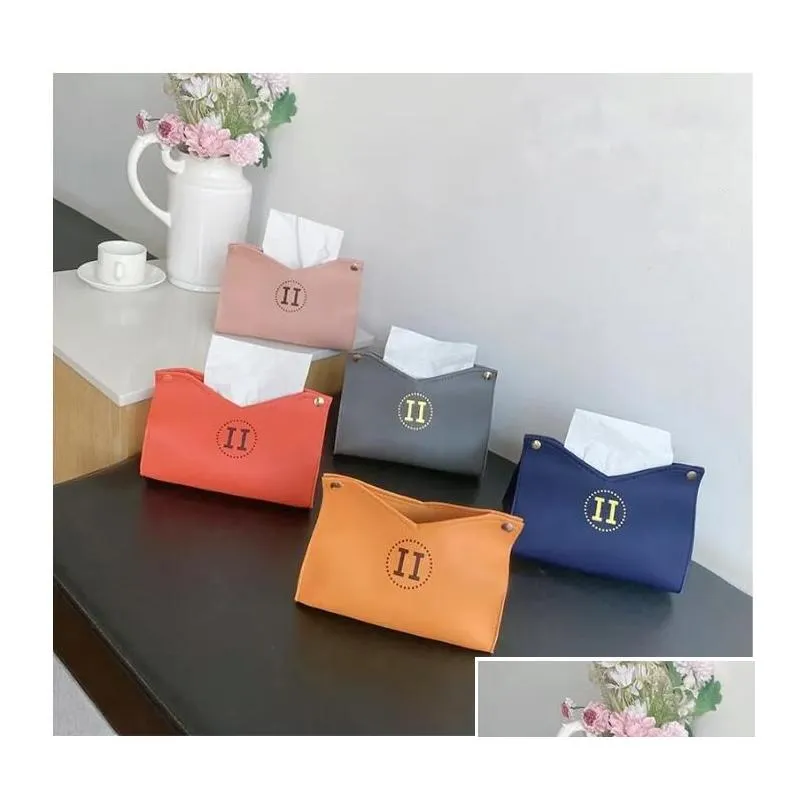 classic brand high qualit leather tissues box luxury designer tissue boxes home table decoration kitchen dining decor napkins storage