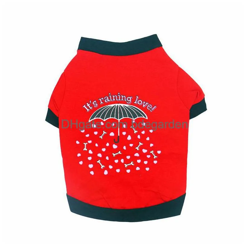 it is raining love sublimation blanks dog apparel dogs clothe paw print plain t-shirt cotton ventilation spring summer vests chihuahua bulldog