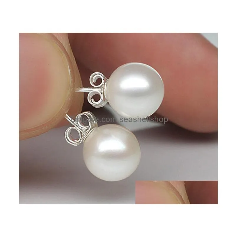 925 sterling silver pearl stud earrings jewelry romantic charm simple 6/8/10/12 mm luxury designer love ear rings earring earings for