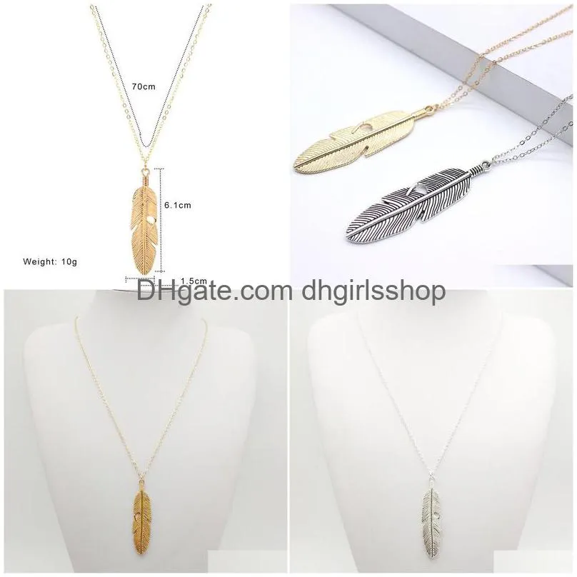 vintage feather pendant necklaces personalized tassel necklace womens decorative ornaments