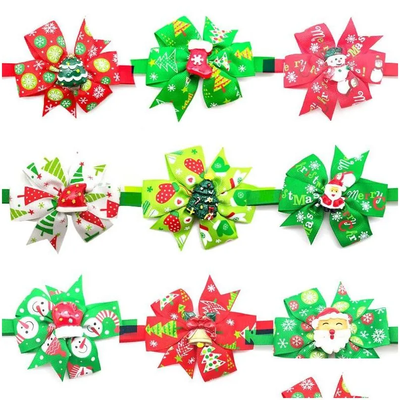 dog apparel 30/50 pc christmas pet grooming product holiday party puppy bow tie necktie supplies accessories bows