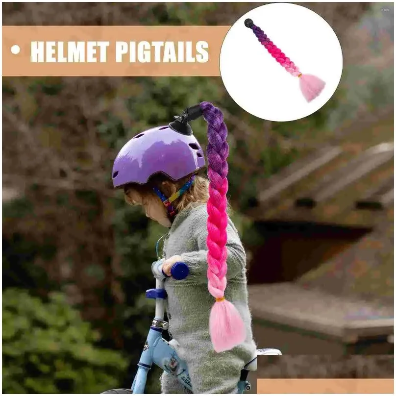 motorcycle helmets 3 pieces trim braid ponytail decorate suction cup high temperature wire ornament decorative accessory