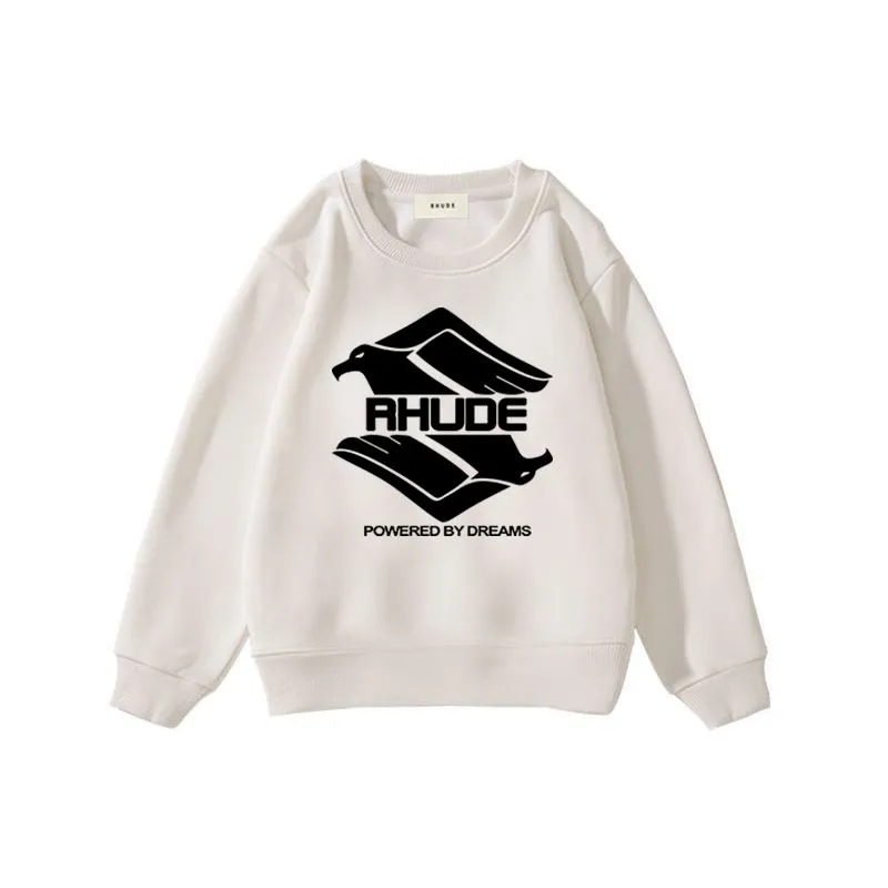 Childrens Sweatshirt Rhude Fashion Luxury Designer Sweatshirts For Boys Girls Kids Hoodies Round Neck Hoodie Letter Printing Pullover Kid