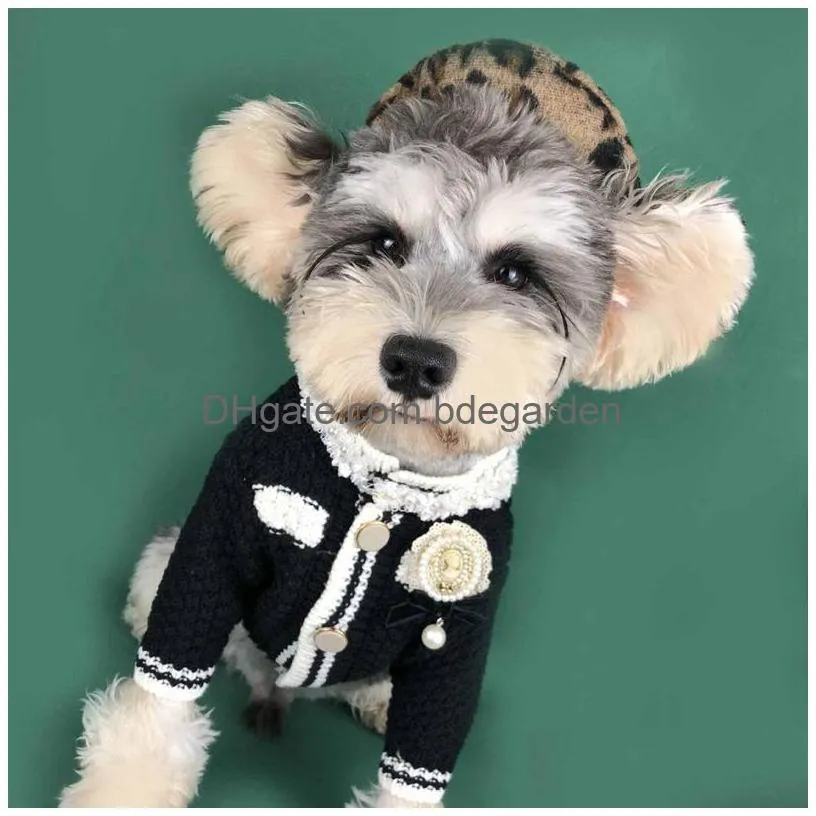 designer dog clothes brands dog apparel spring coats small fragrance pet sweater for cardigan schnauzer bomei teddy corgi pug dogs cat pets clothing black