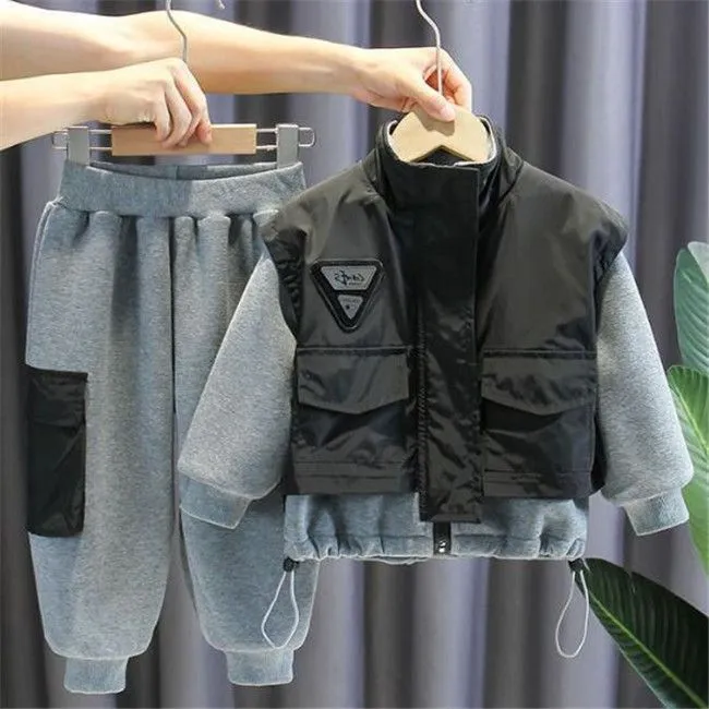 Spring Autumn Kids Baby Clothes Sets Children Boys Girls fashion Thicken Hoodies Pants 2Pcs Suit Toddler Infant Clothing Outfit