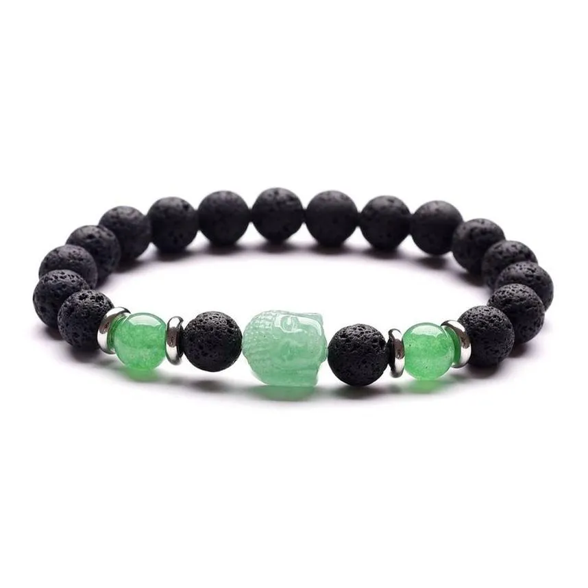 yoga chakra natural stone buddha bracelet tiger eye amethyst crystal lava rock beads strand oil diffuser bracelets for women men fashion jewelry will and