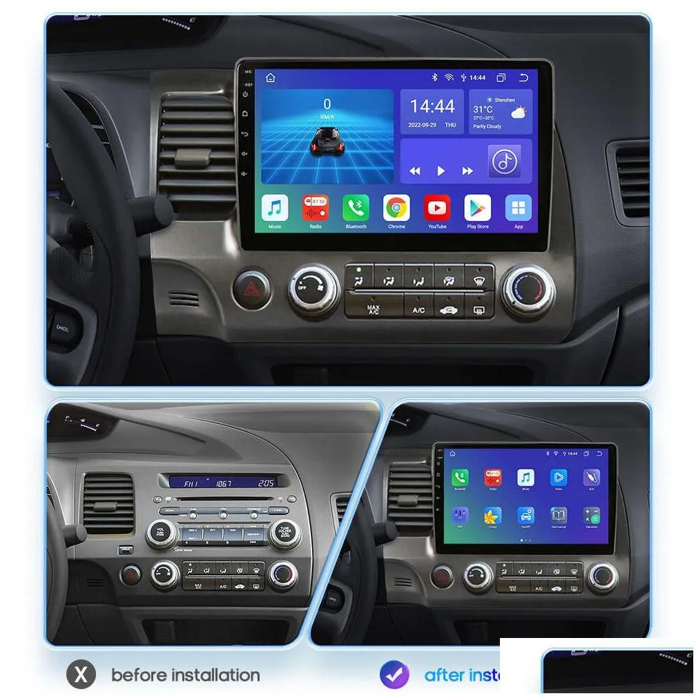 4g autoradio android 12 car stereo radio for honda civic 8 2006 - 2011 multimedia video player navigation gps 2din wifi audio bt