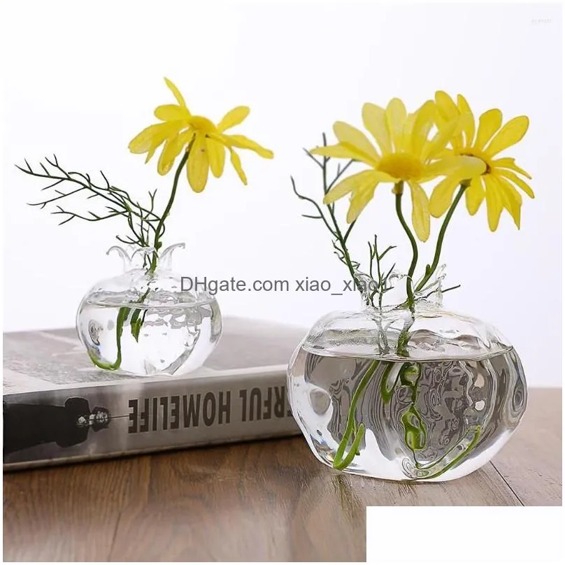 vases handmade pomegranate clear glass flower vase transparent hydroponic pots for wedding party home table decor