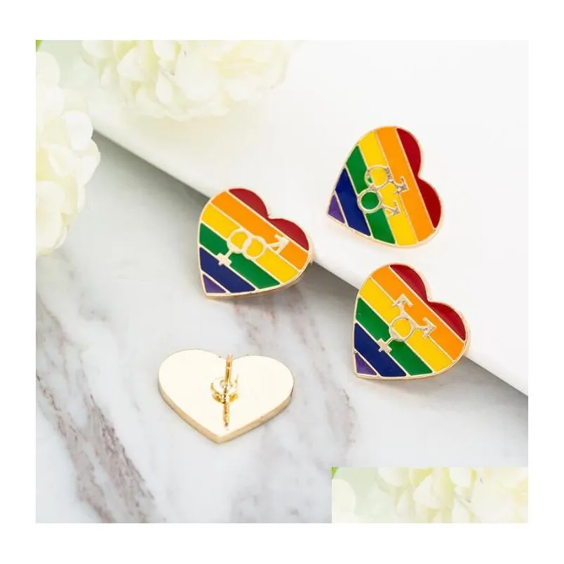 enamel lgbt pride brooches for women men gay lesbian rainbow love lapel pins badge fashion jewelry