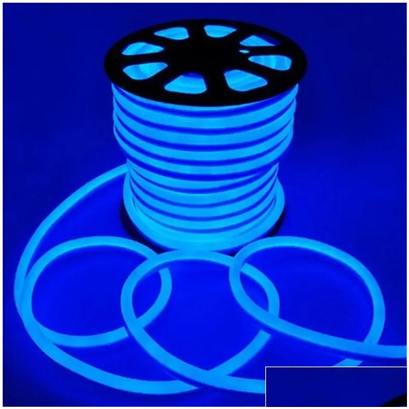 14x26mm led neon sign flex soft neon light 50m/lot 80 led/m flexible rope strip lights 220v eu plug