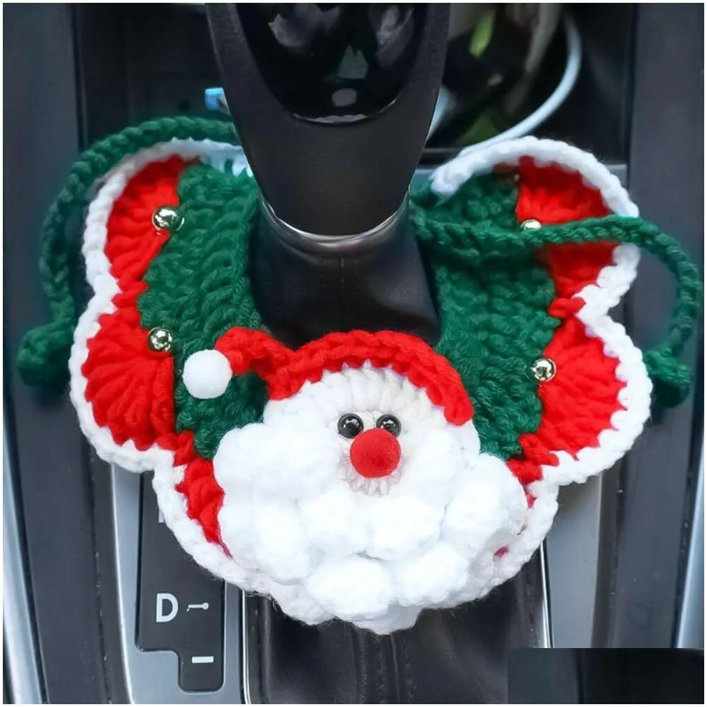  christmas car decoration pendant shift handle protective cover universal car manual shift decorative knob cover accessories