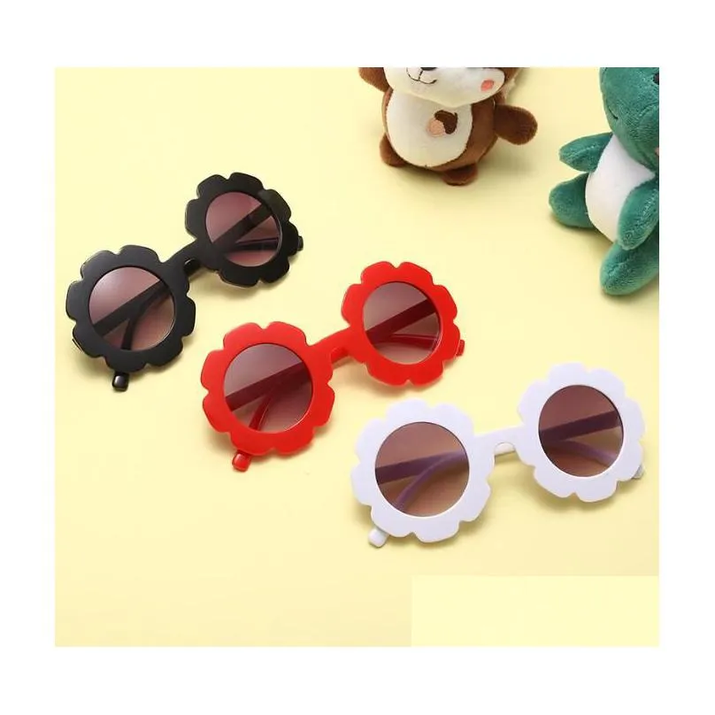 round flower sunglasses girls boys flower glasses cute outdoor beach eyewear for kids