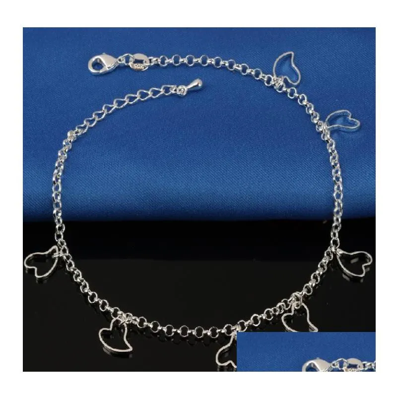 925 sterling sliver anklets bracelets for women foot jewelry inlaid zircon anklet bracelet on a leg personality gifts