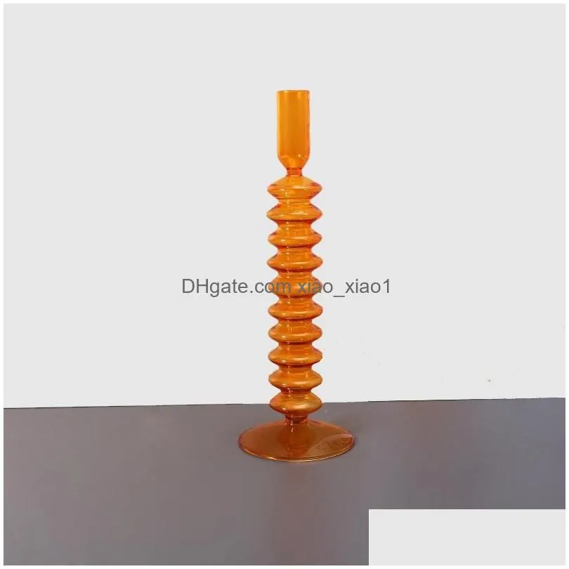 vases orange glass candle holders for wedding home flower decoratio candlestick holder modern living room decorvases