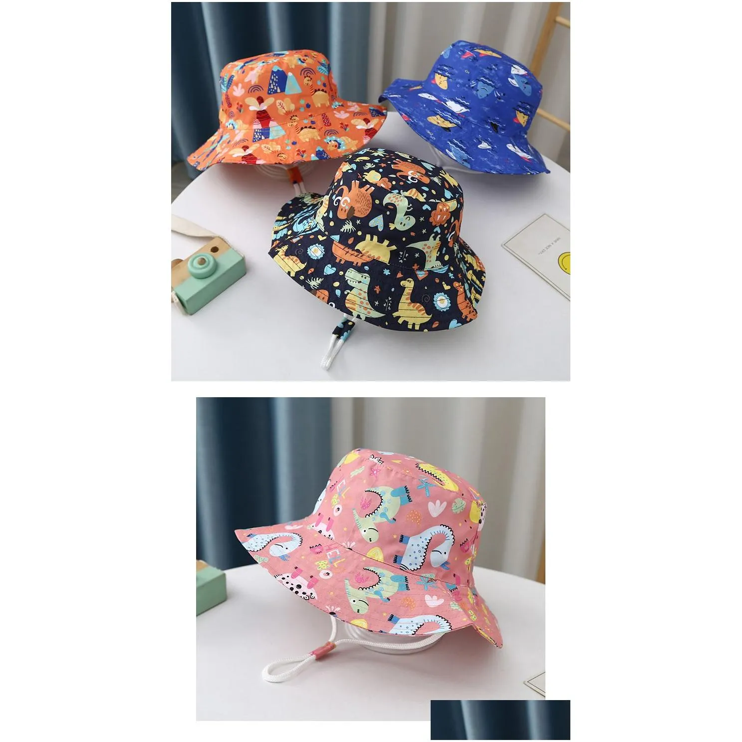 baby sun hat cartoon animals cute toddler marine animal beach swim hats summer bucket hat kids infant wide brim adjustable sun hat for baby boy girls