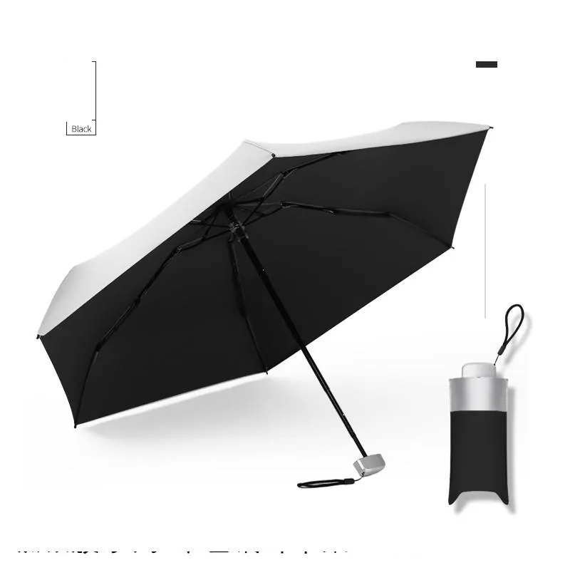 bath color flat handle five-fold umbrella flat vinyl sunblock umbrella uv protection umbrella solid color umbrella