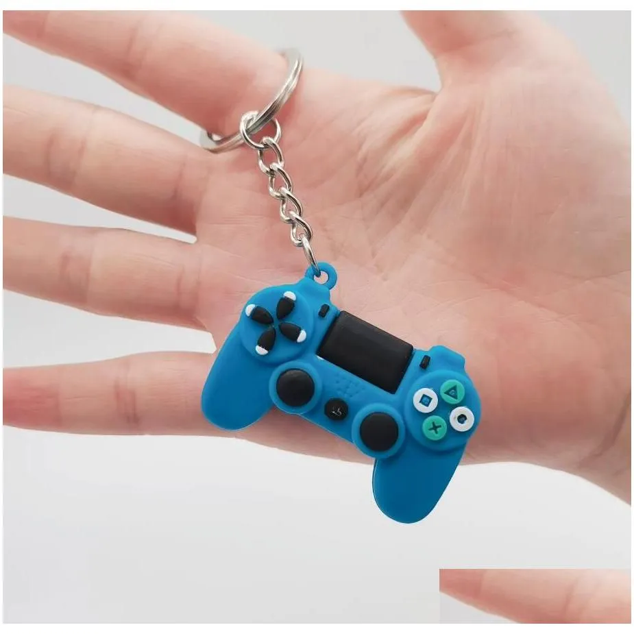 key chain for men and women cartoon gamepad model keyring pvc flexible glue material fashion mixed color car bag keychain charm pendant buckle jewelry