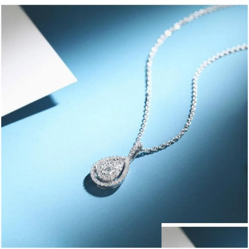 water drop cubic zirconia necklace womens diamond necklaces weeding women fashion jewelry will and sandy gift