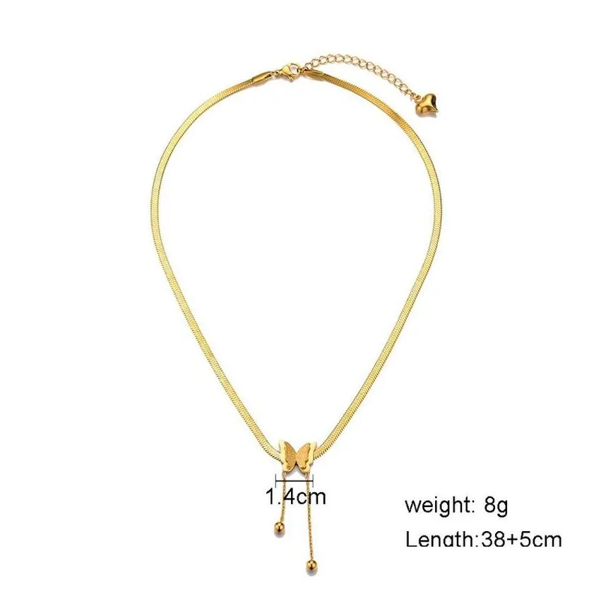 butterfly choker necklace stainless steel gold chain heart pendant necklaces for women fashion jewerly gift will and sandy