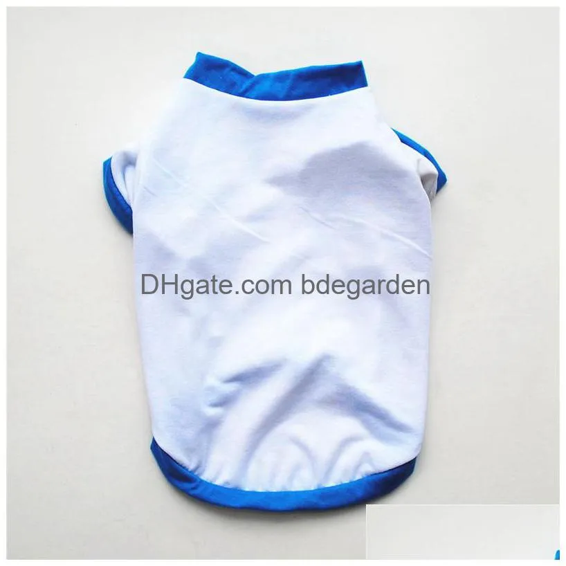 dog apparel sublimation blanks dogs clothes white blank puppy shirts solid color small t shirt cotton outwear pet supplies 2 colors s