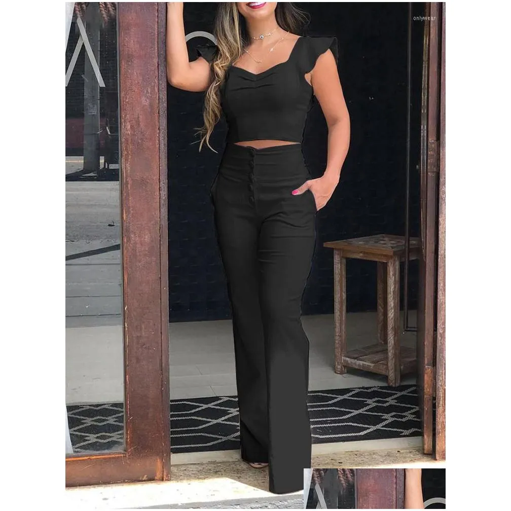 womens two piece pants two-piece set womens top