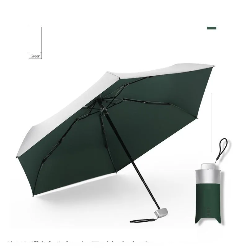 bath color flat handle five-fold umbrella flat vinyl sunblock umbrella uv protection umbrella solid color umbrella