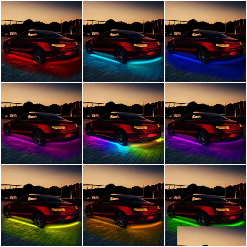  seametal car flexible underglow strip light led underbody remote app control rgb neon lights atmosphere lamp for auto decoration
