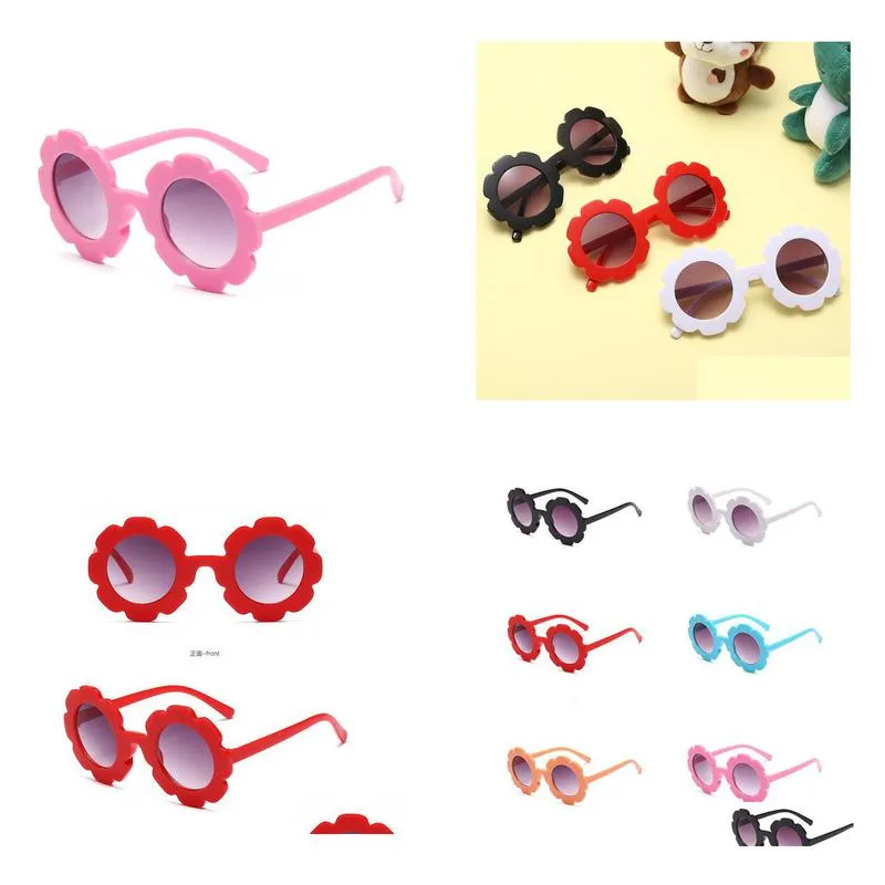 round flower sunglasses girls boys flower glasses cute outdoor beach eyewear for kids