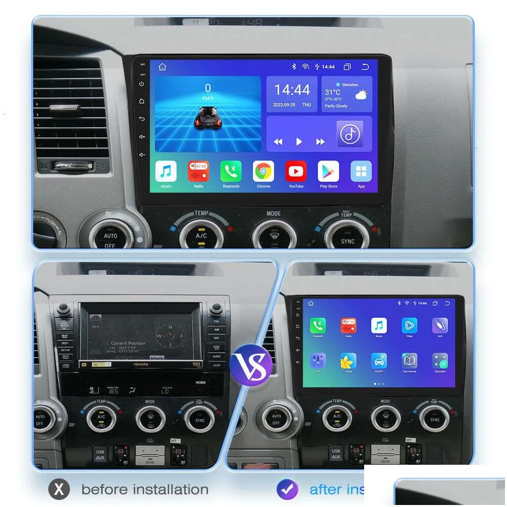 4g android 12 for  tundra xk50 2007-2013 sequoia xk60 2008-2017 car radio multimedia video player navigation stereo gps bt