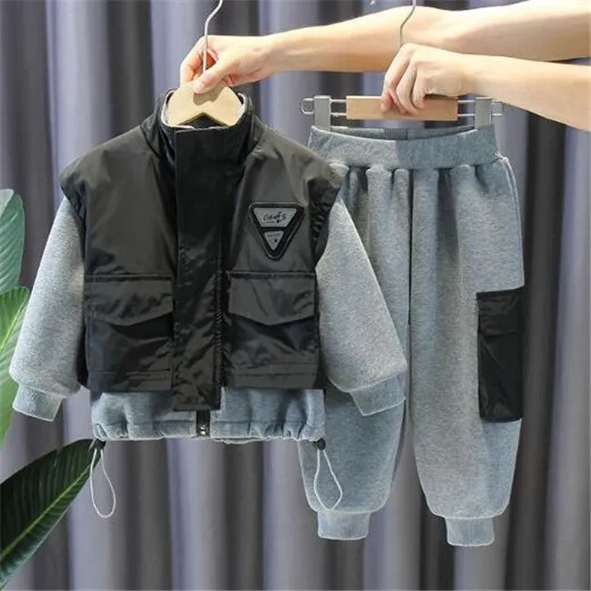 Spring Autumn Kids Baby Clothes Sets Children Boys Girls fashion Thicken Hoodies Pants 2Pcs Suit Toddler Infant Clothing Outfit