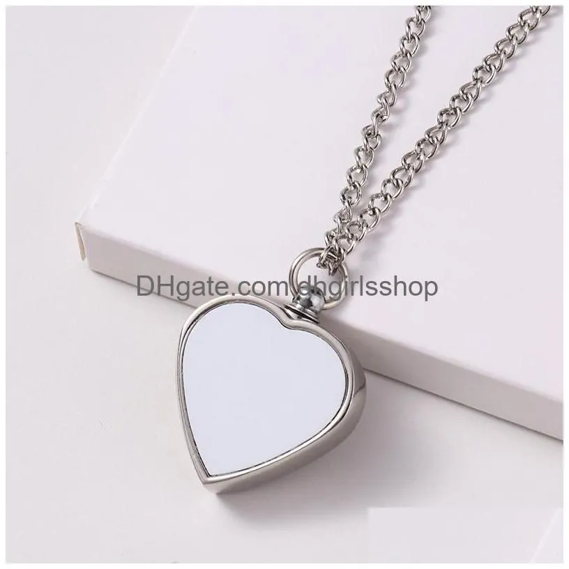 sublimation blank letter pendant necklace creative heat transfer heart shaped necklace diy valentines day gift